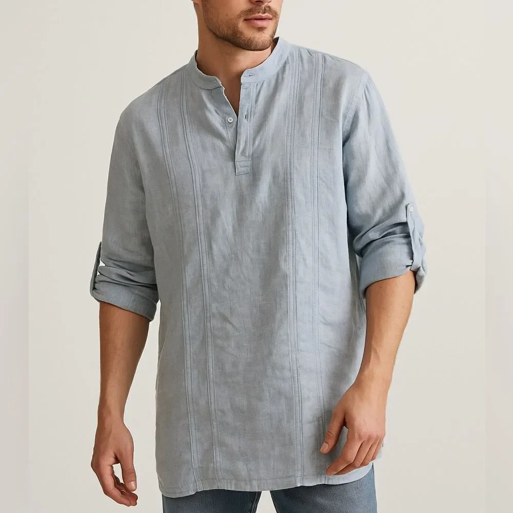 Banana Republic Vintage Light Blue Loose Linen Tunic Shirt
